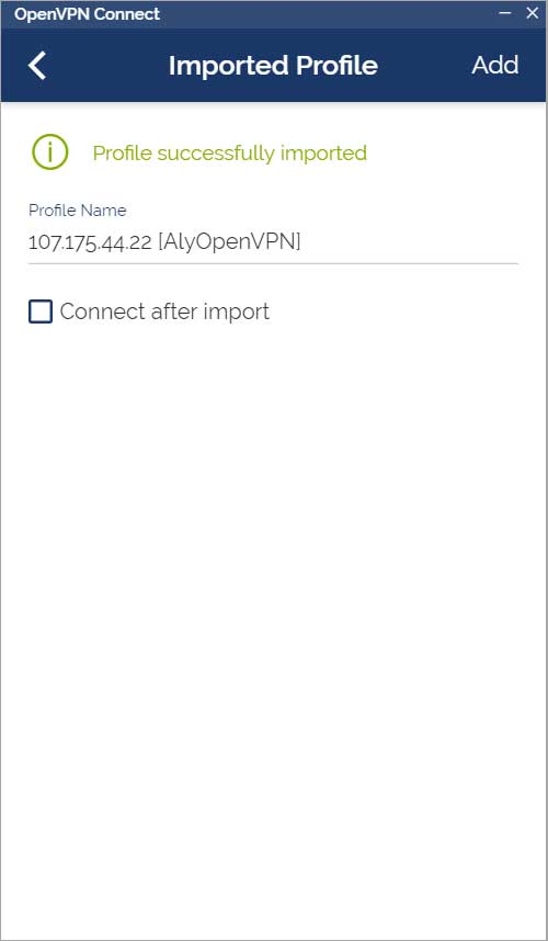 Berhasil import OpenVPN